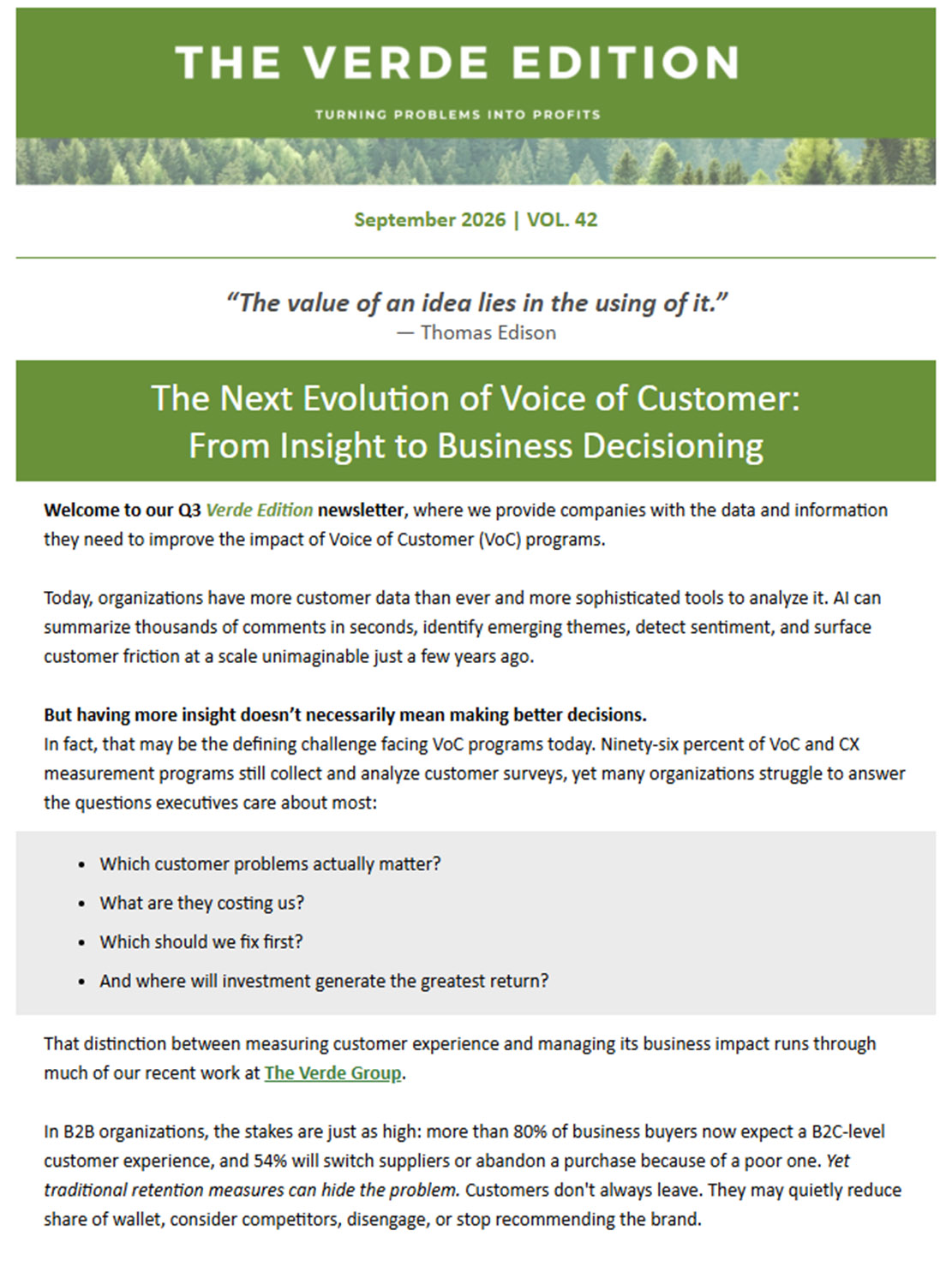 The Verde Group Toronto Canada Quarterly newsletter created by Latchkey Marketing LLC
